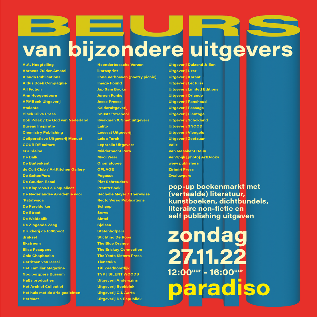 Beurs van Bijzondere Uitgevers / November 27th Paradiso