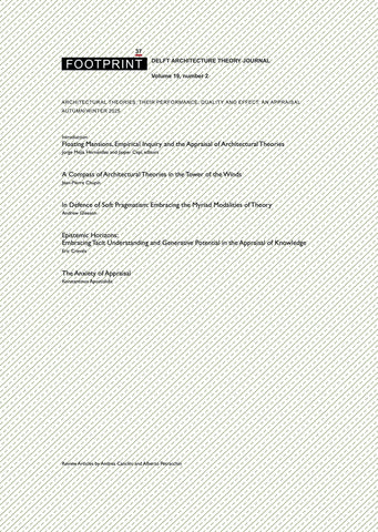 Footprint 37 Architectural Theories, Their Performance, Quality and Effect: An Appraisal